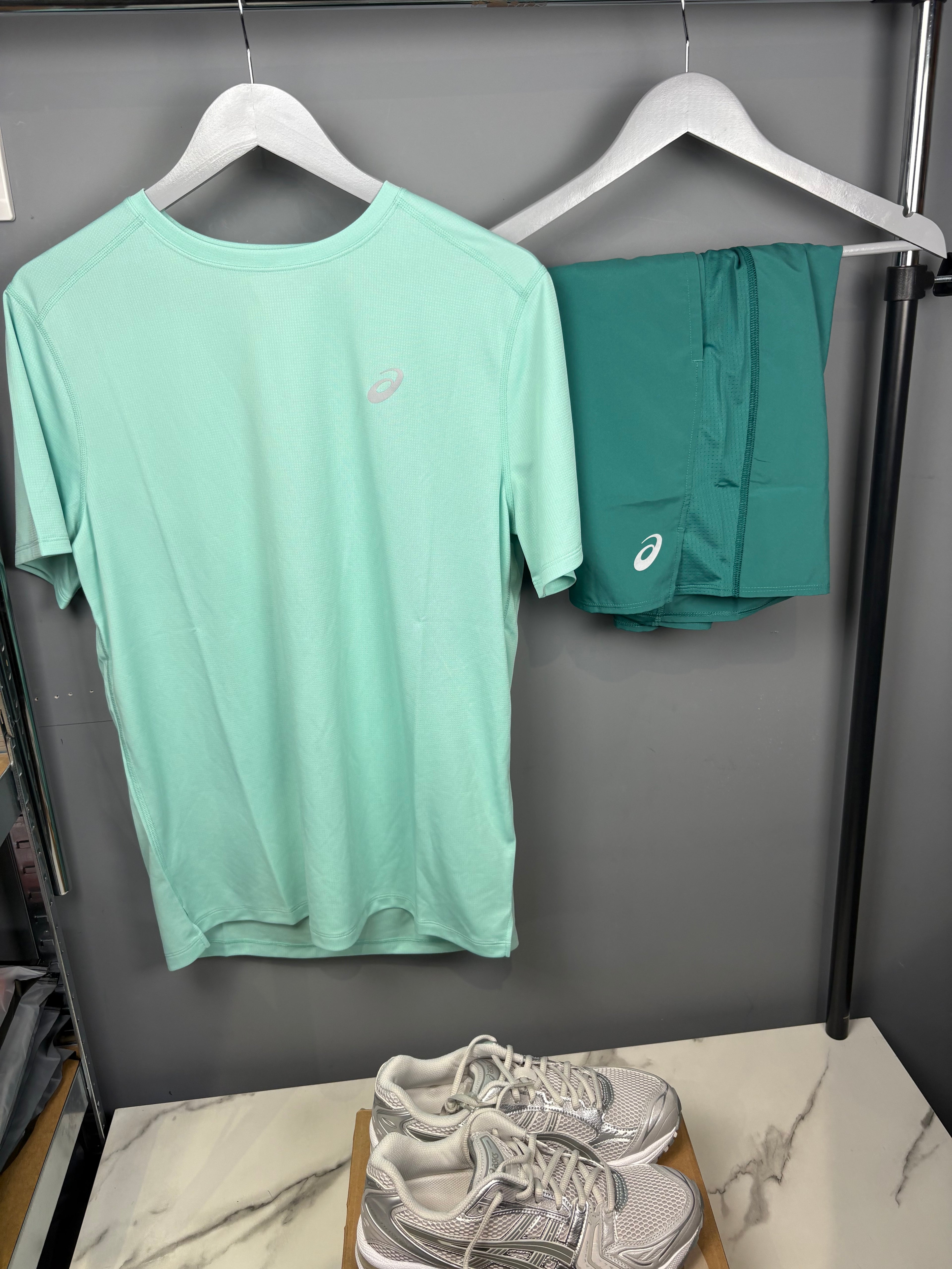 Mint aqua asics set