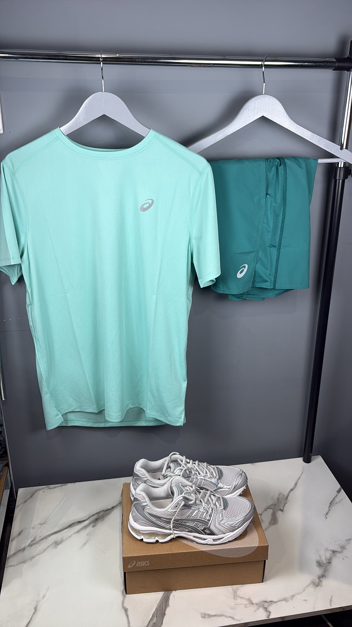 Mint aqua asics set