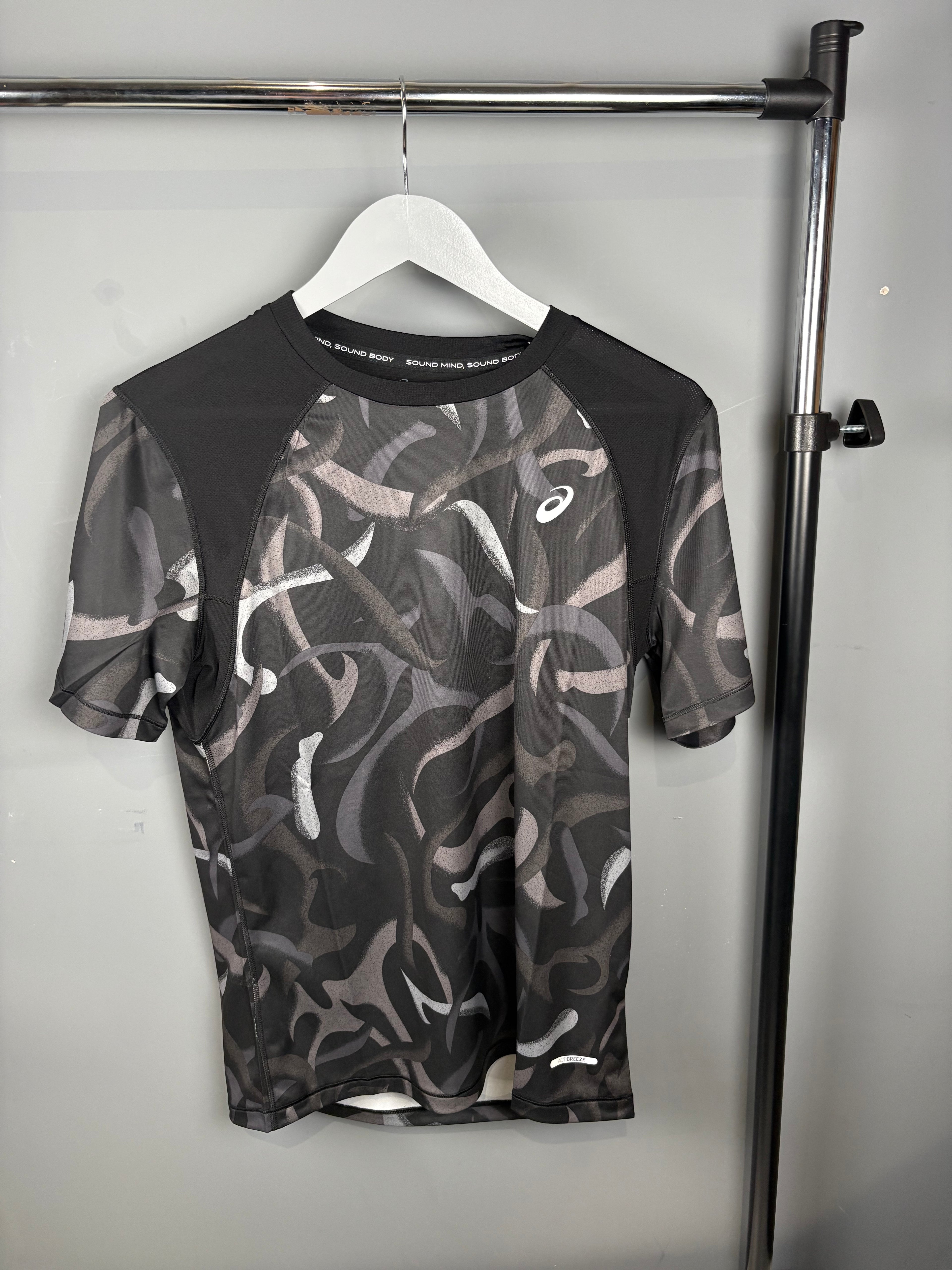 Black asics graphic tee