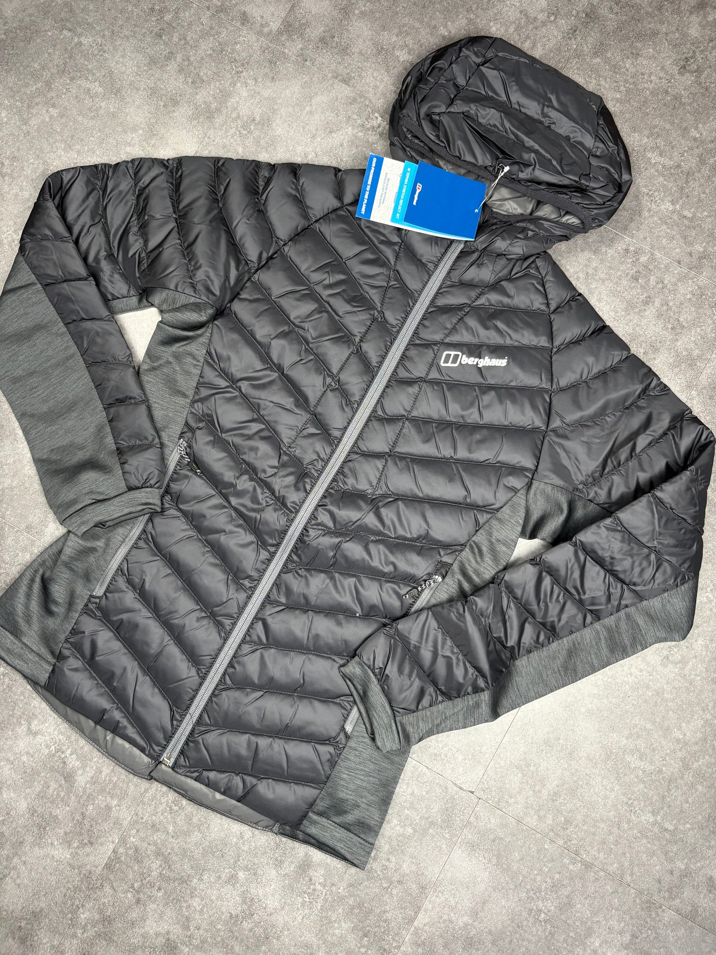 Mens black berghaus hybrid puffers