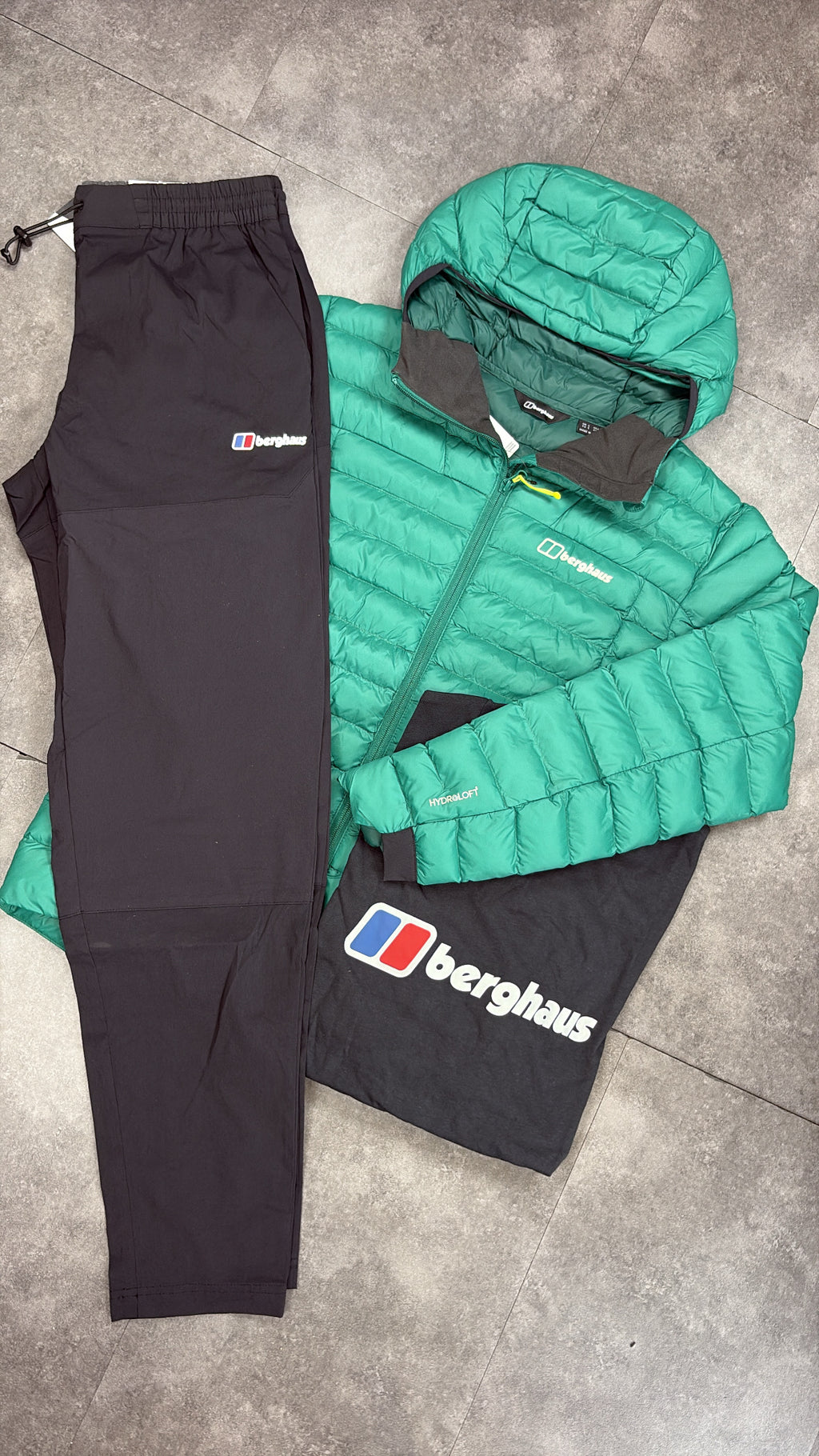 Berghaus puffer tracksuit set "dark green/Black"