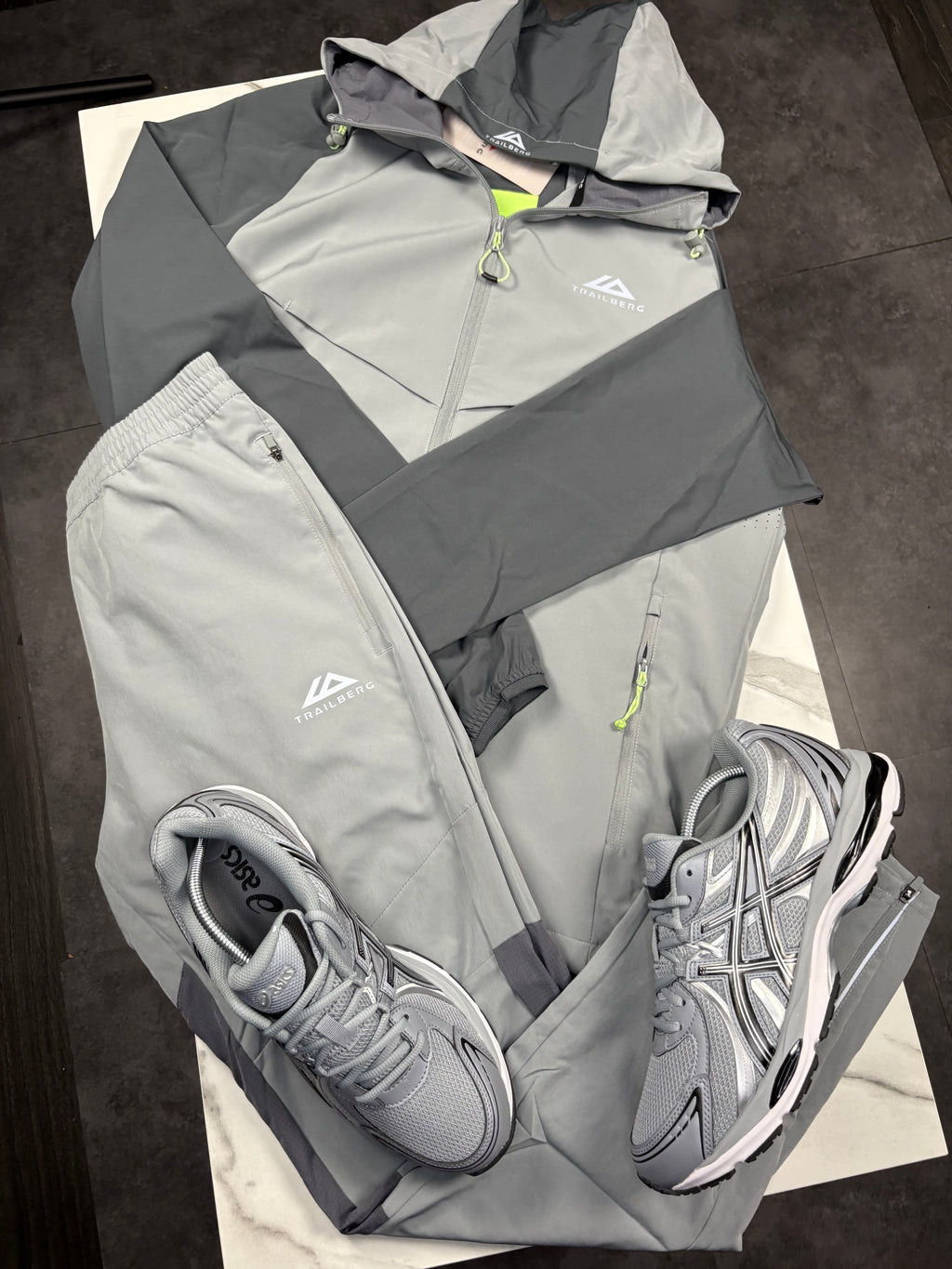 Mens grey Neon Trailberg tracksuit