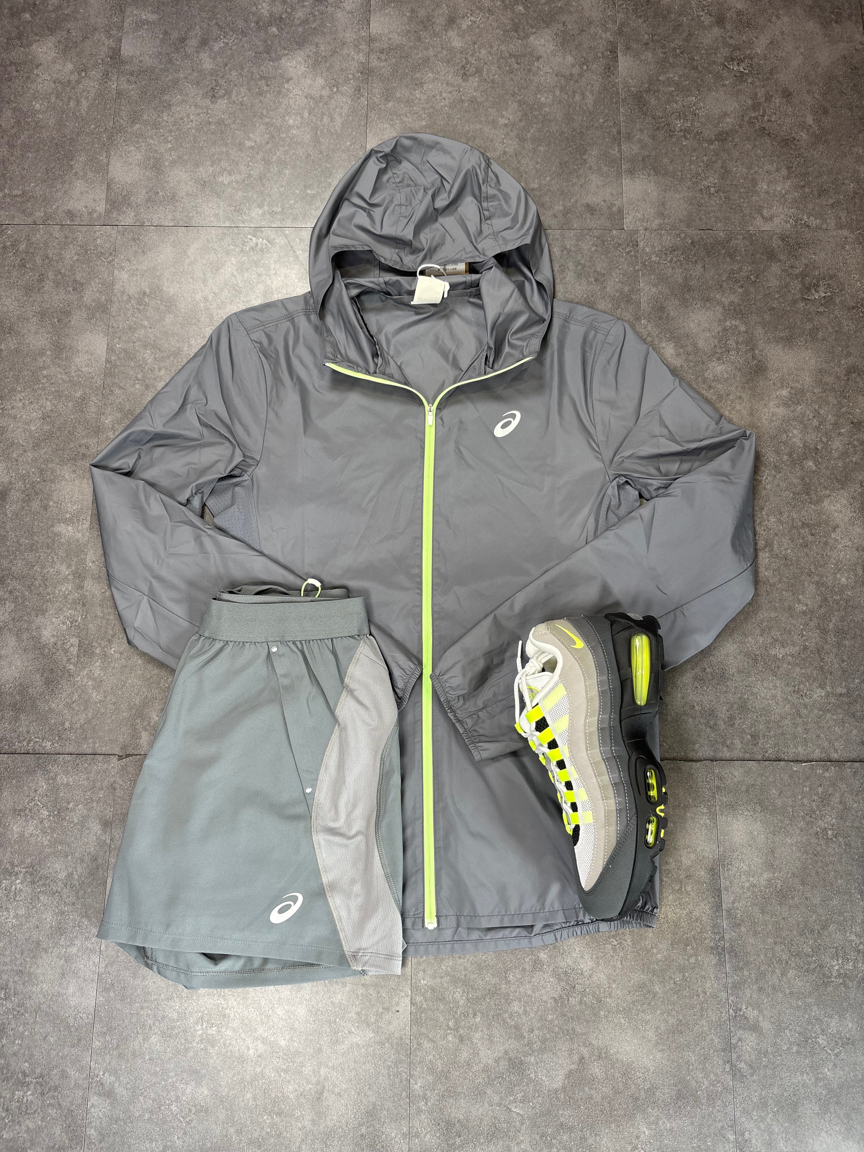 ASICS short set "neon/Grey"
