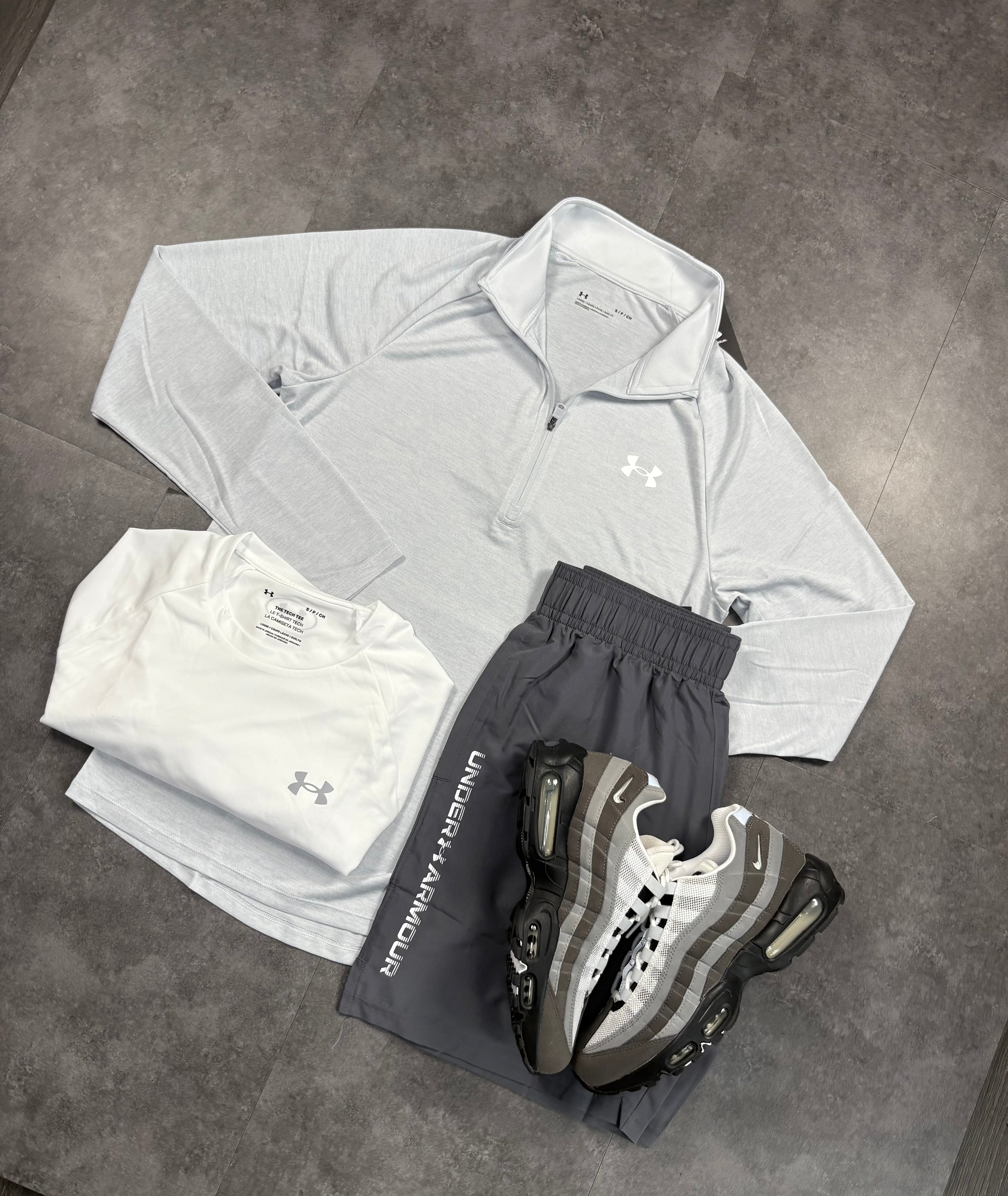 Grey/white under armour 3 piece