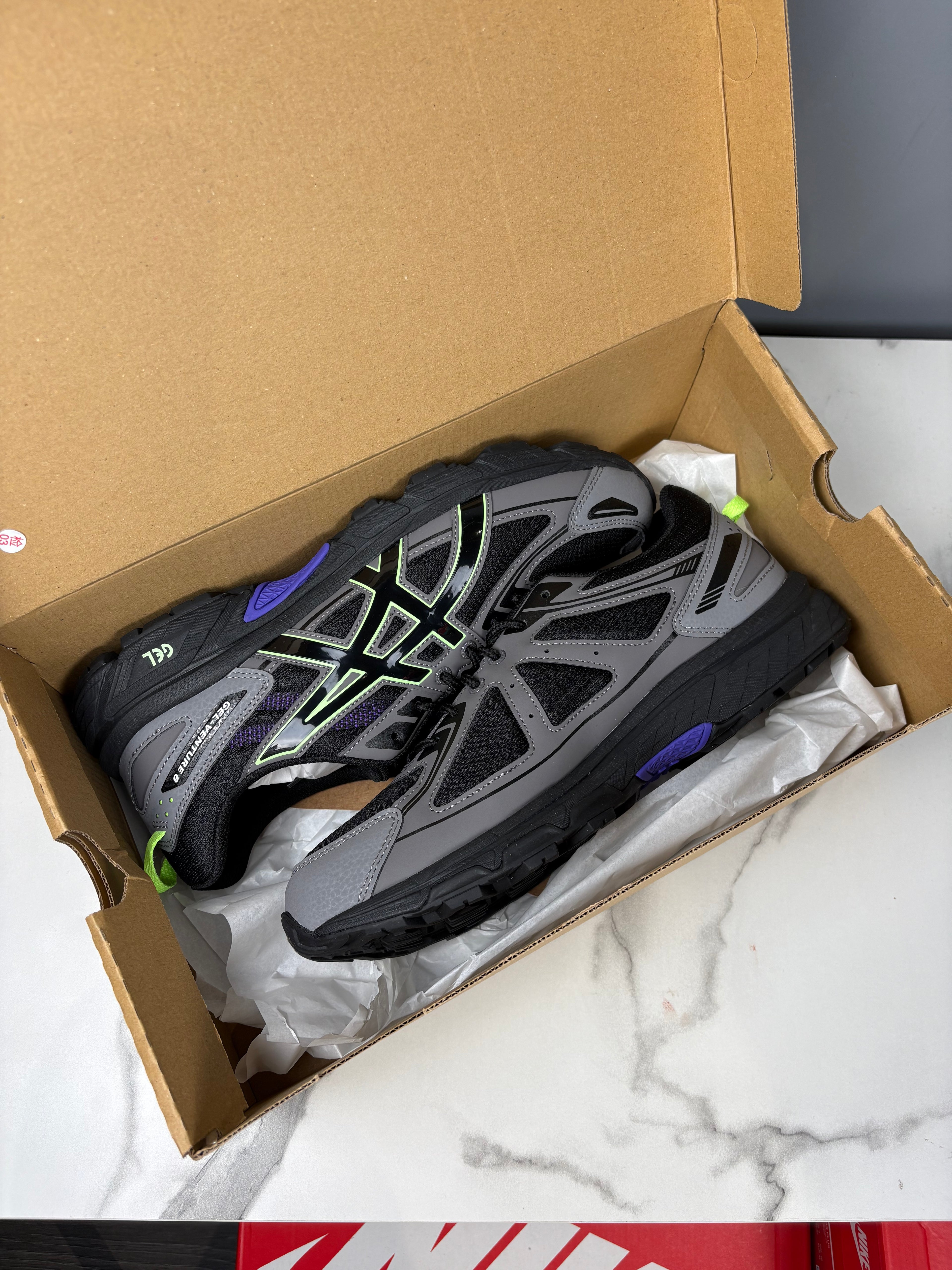 Carbon purple asics gel venture 6