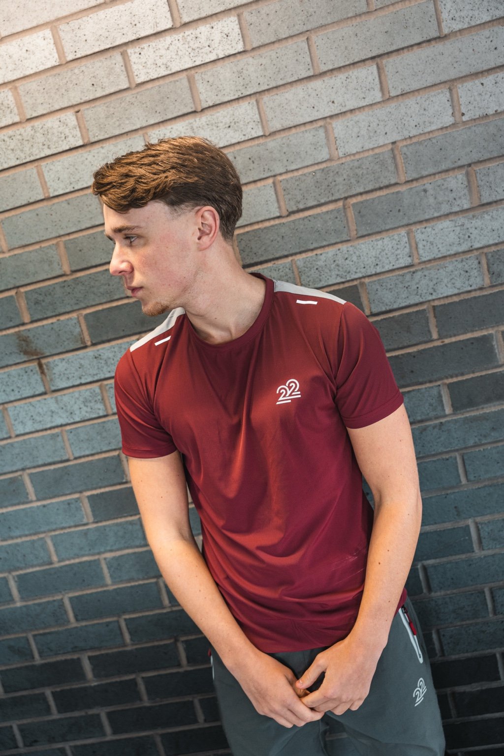 22UNION maroon hex tracksuit Inc tee