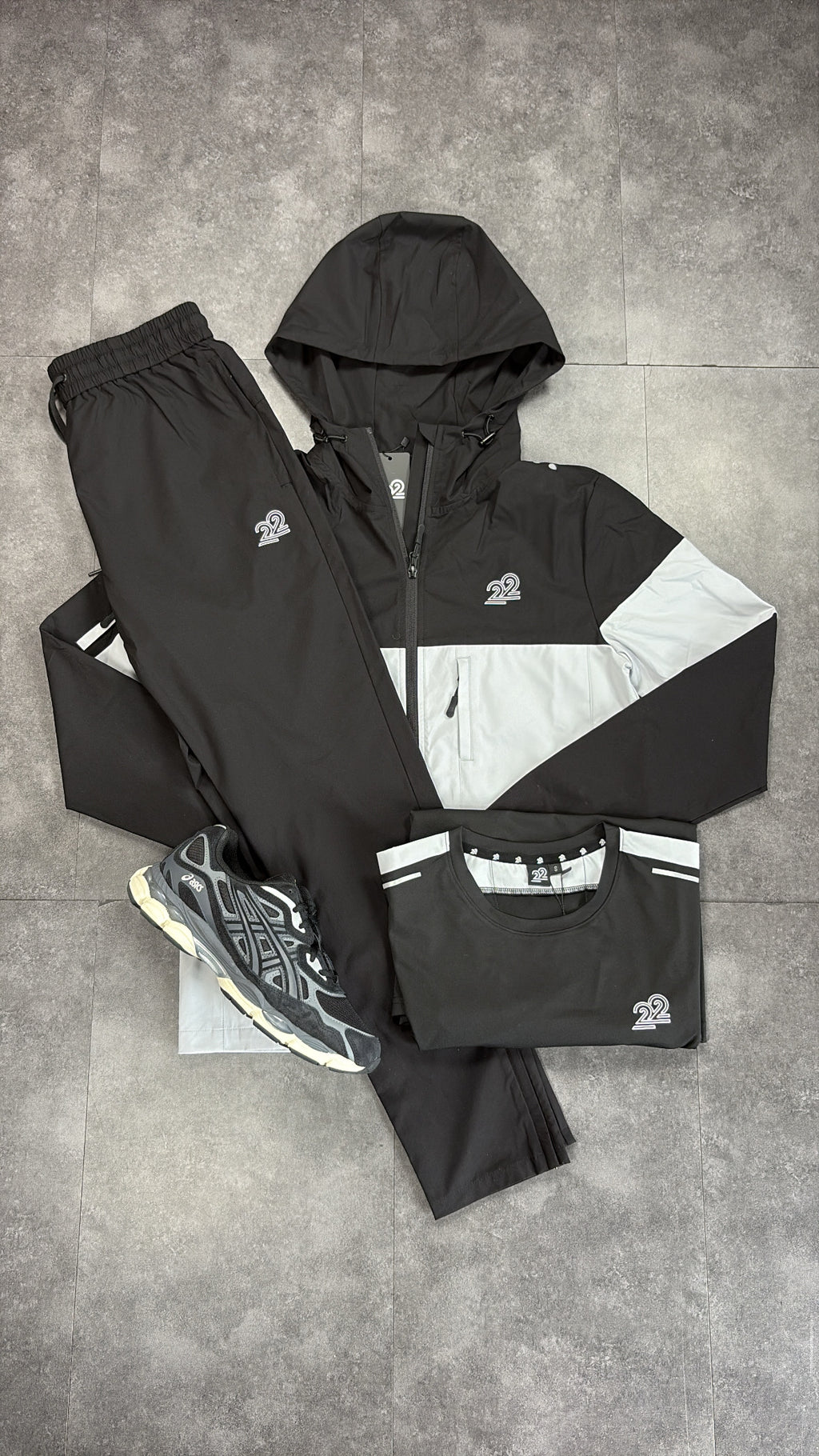 22Union stealth tracksuit "black/Light grey"