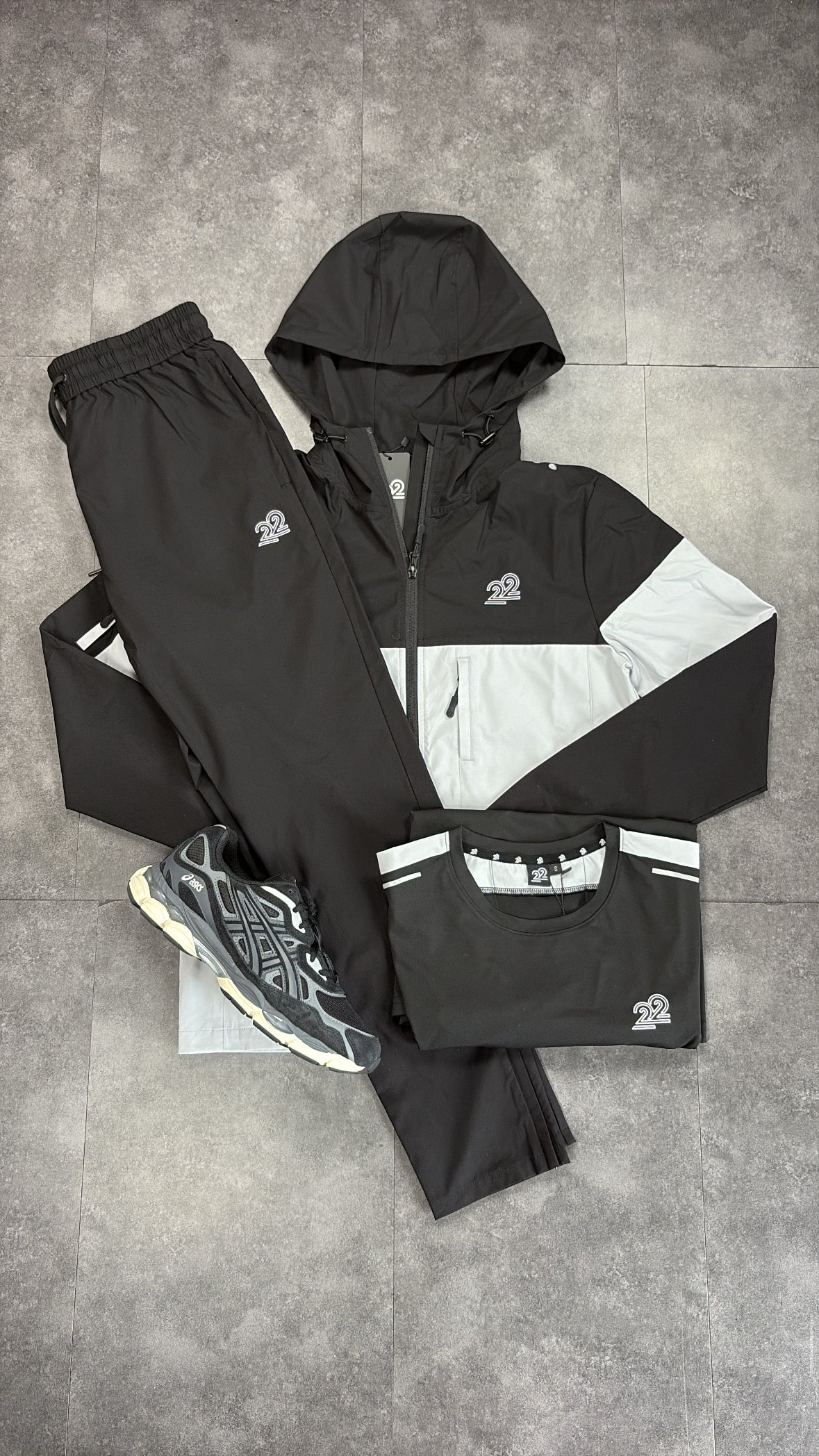 22Union stealth tracksuit "black/Light grey"