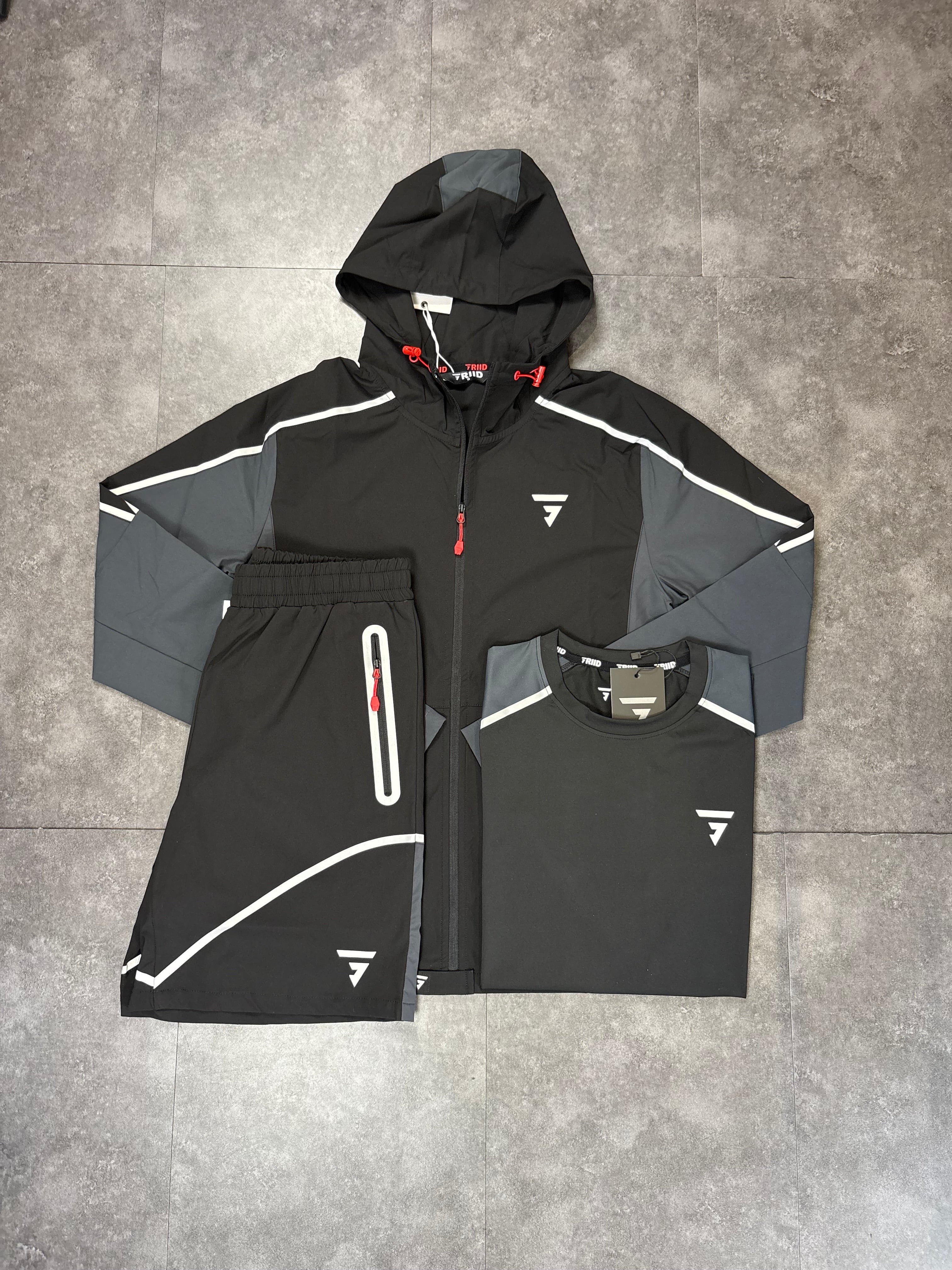 GRIID reflective short set "red/black"