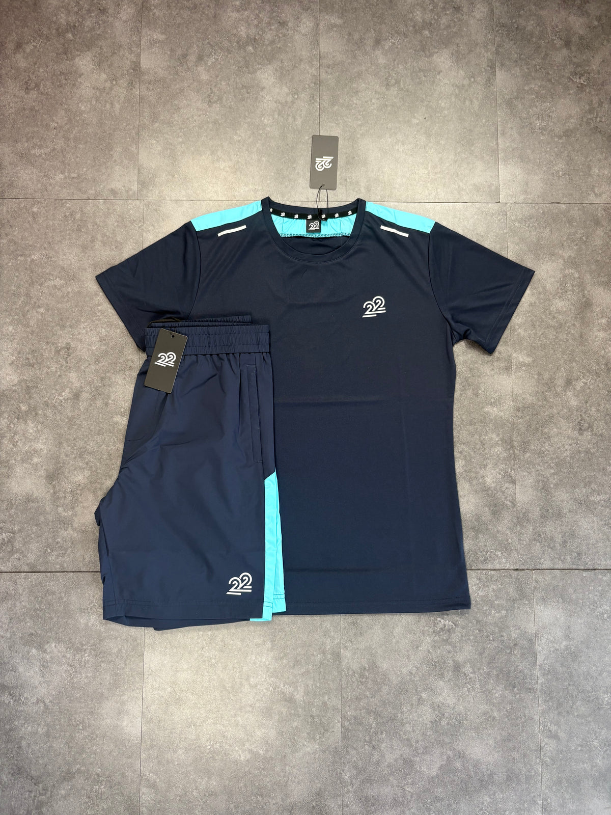 22Union short set "artic blue/navy"