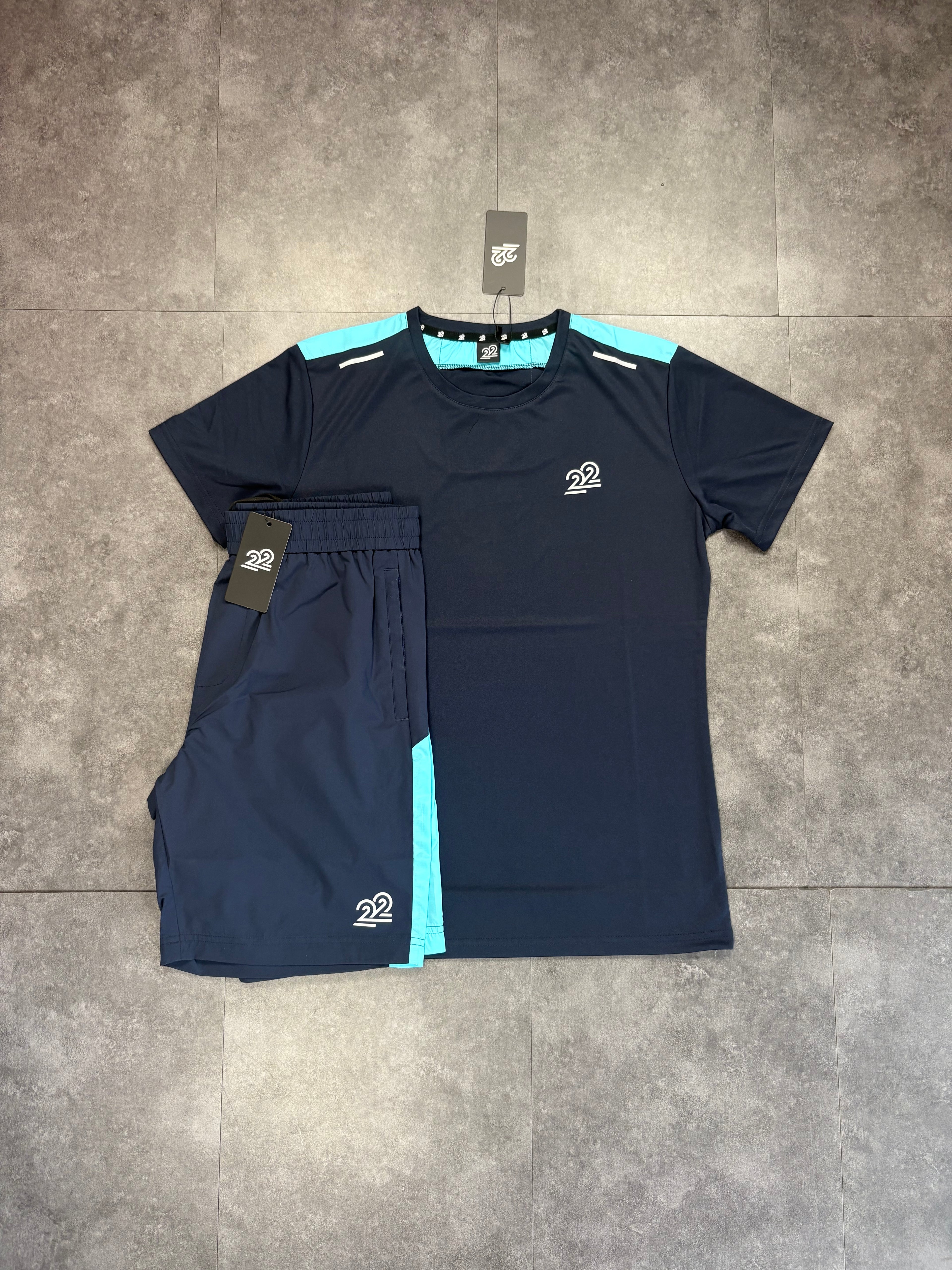 22Union short set "artic blue/navy"