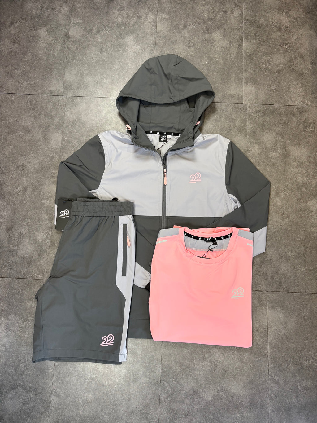 22Union Cuban short set "Pink Foam"
