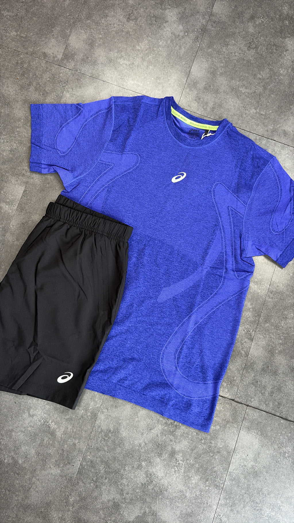 ASICS anti breeze short set "cobalt blue"