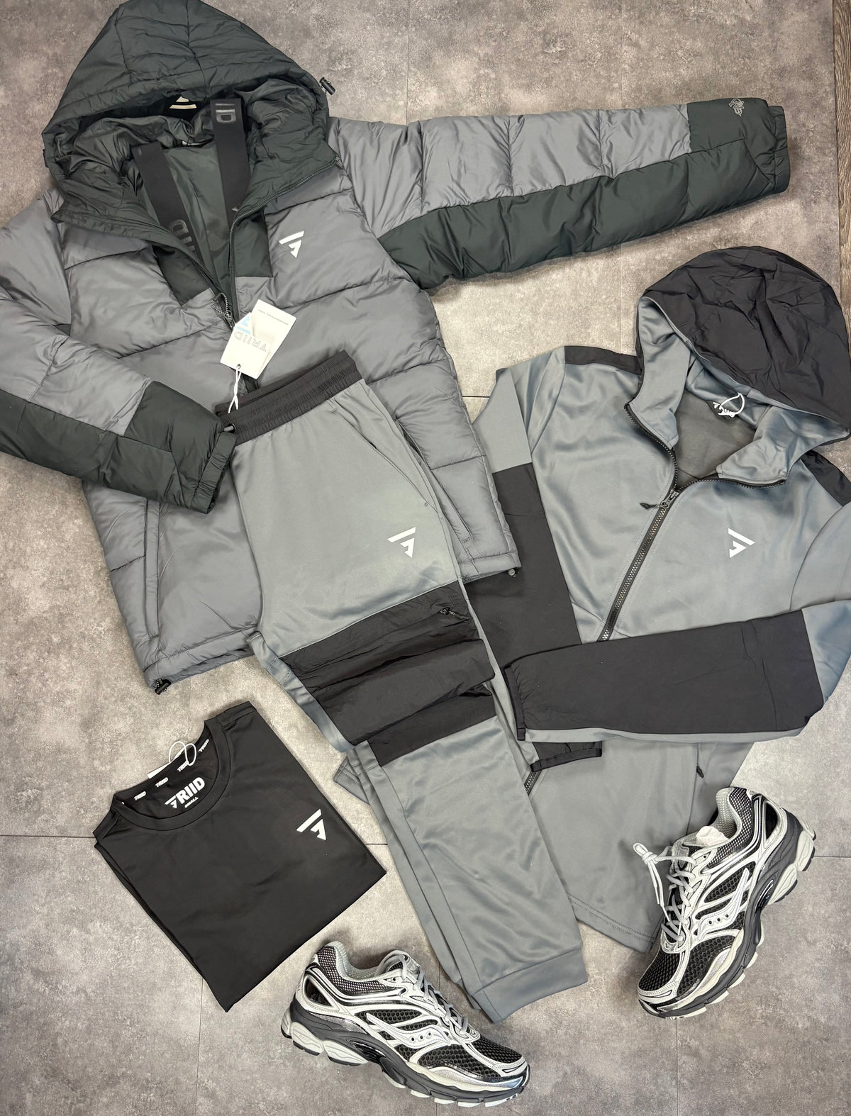 Griid cushy tracksuit "grey/Black"