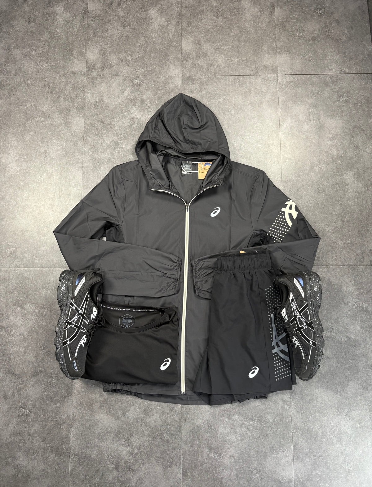 Black asics 3 piece set
