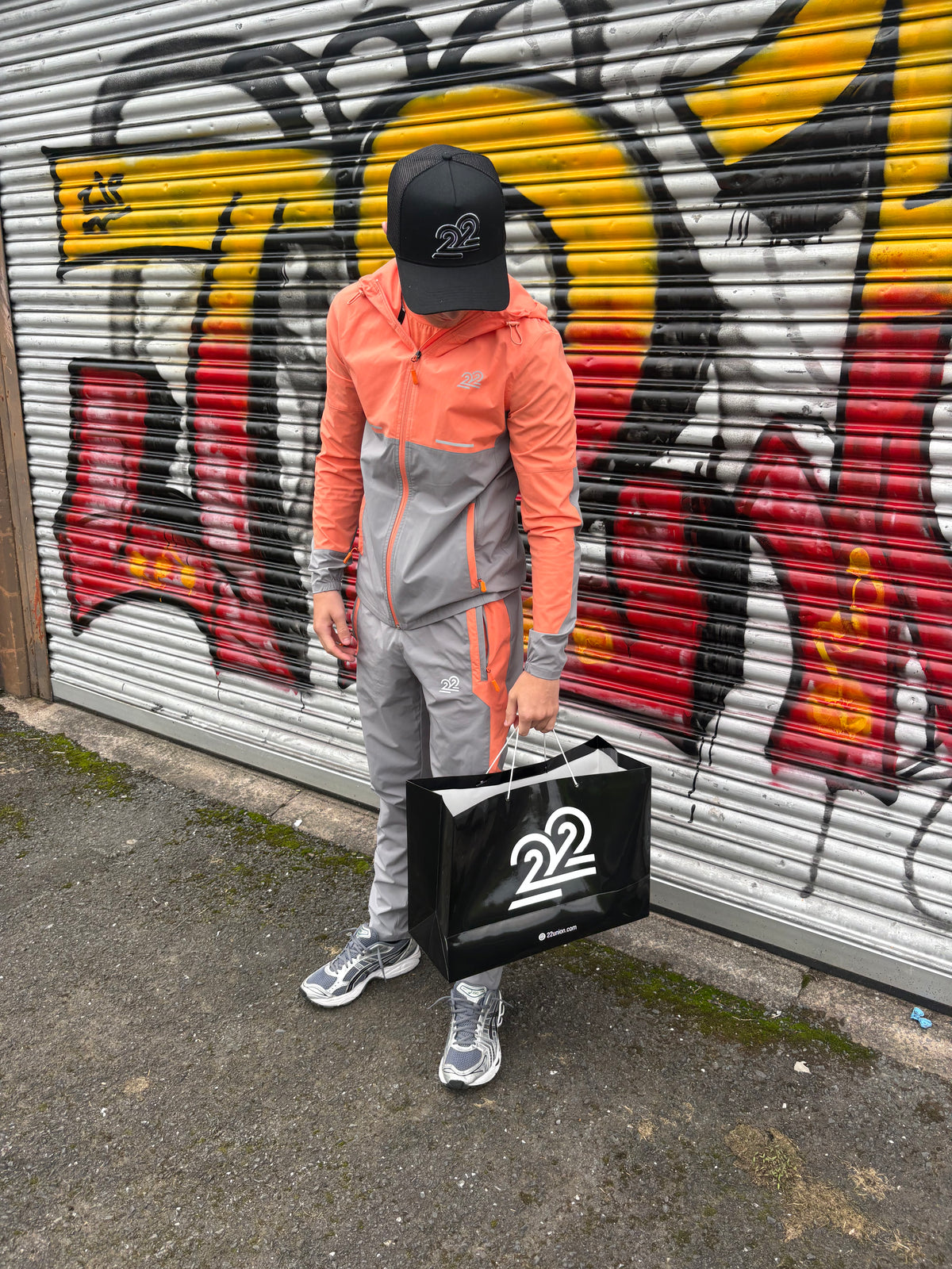 22Union Cuban Tracksuit inc tee "Orange/Grey"