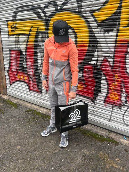 22Union Cuban Tracksuit inc tee "Orange/Grey"