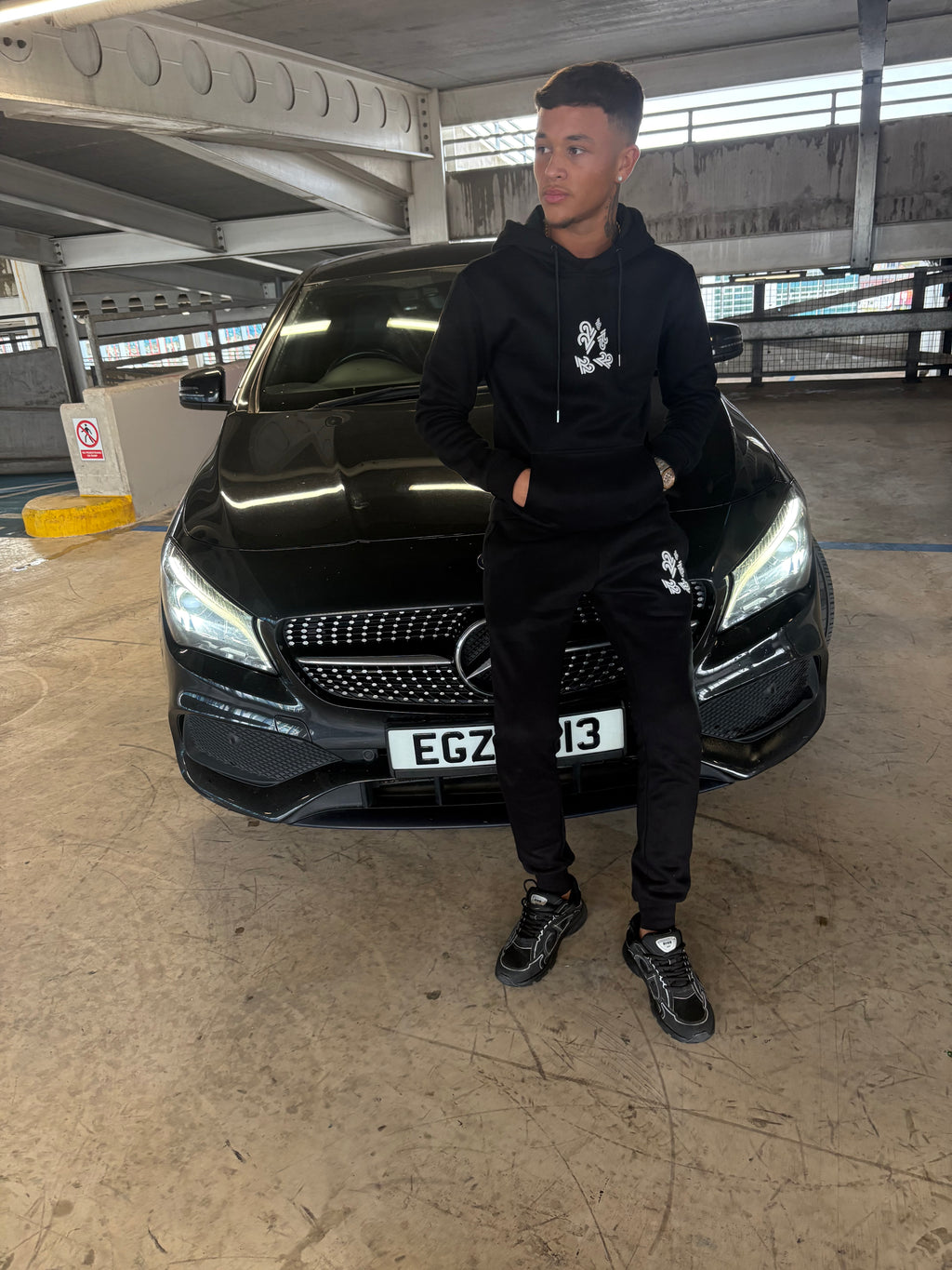 22UNION stealth black and wolf grey hoodie set Inc tee