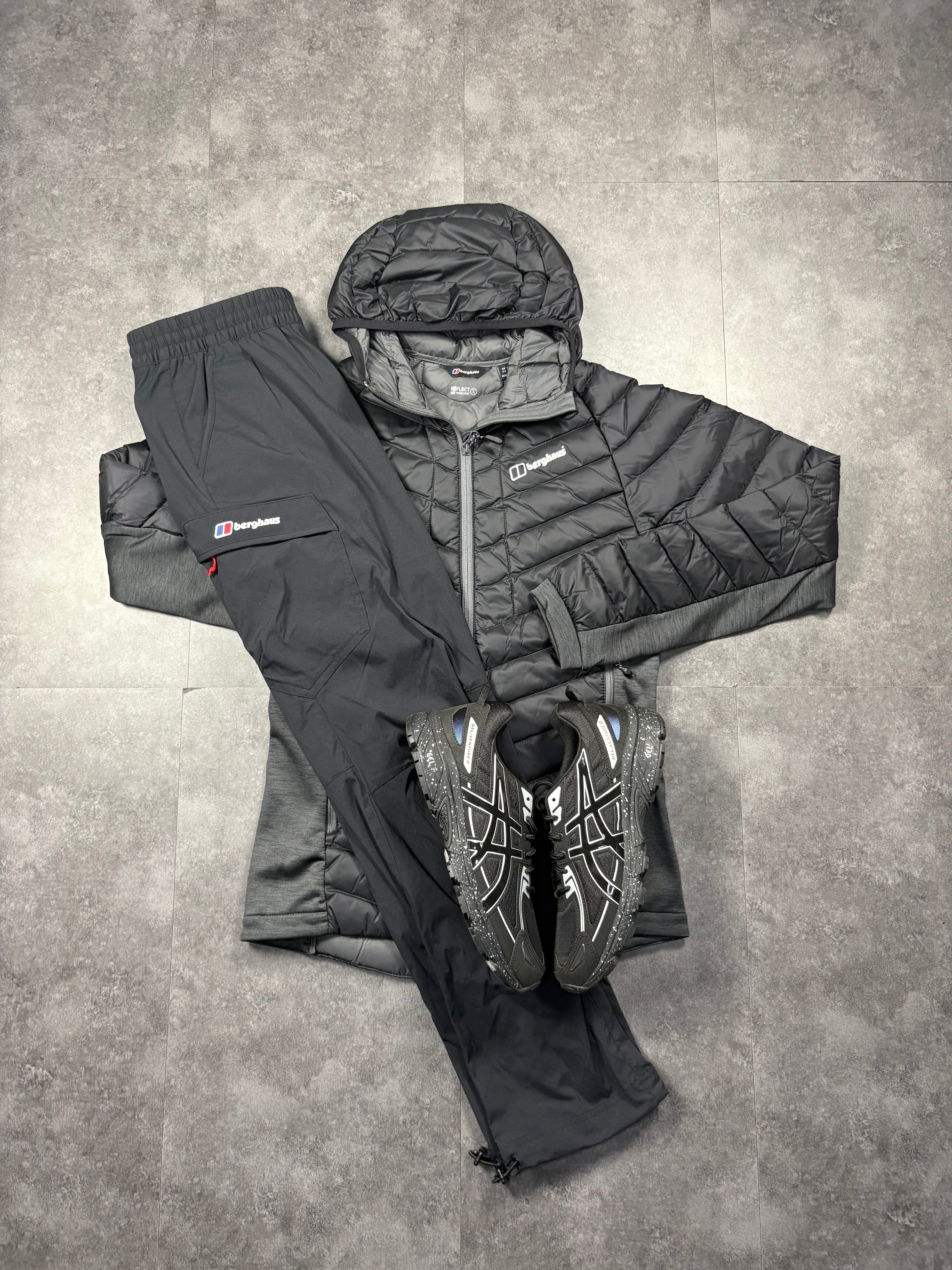 Mens charcoal berghaus puffer set