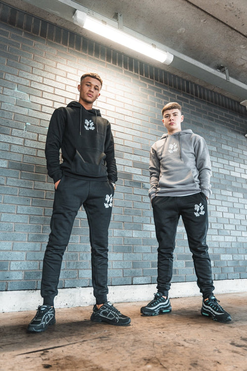 22UNION stealth black and wolf grey hoodie set Inc tee