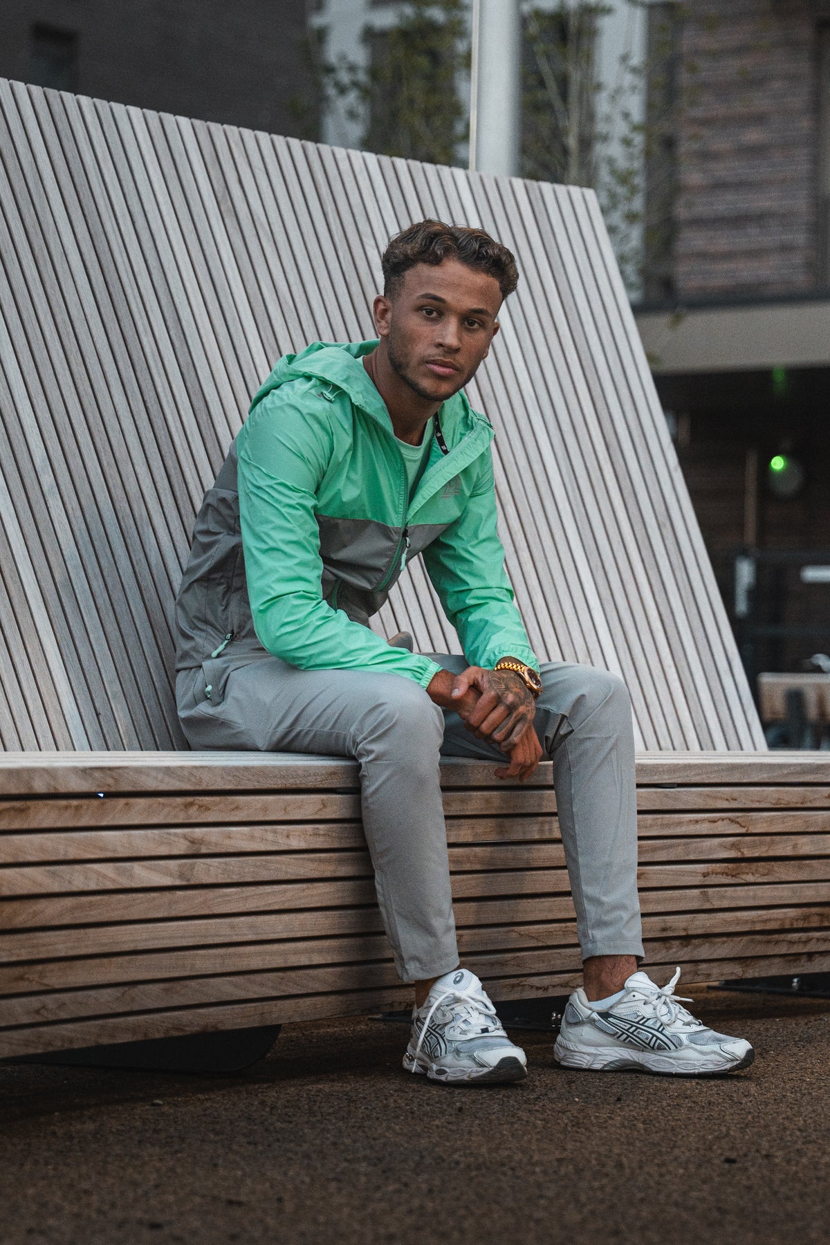 22Union windbreaker tracksuit "mint/light grey"