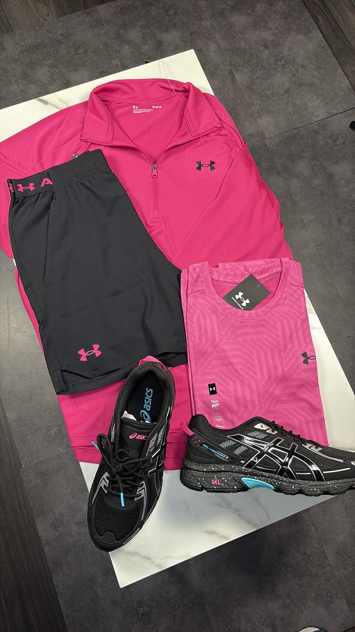 Mens Pink under armour 3 piece