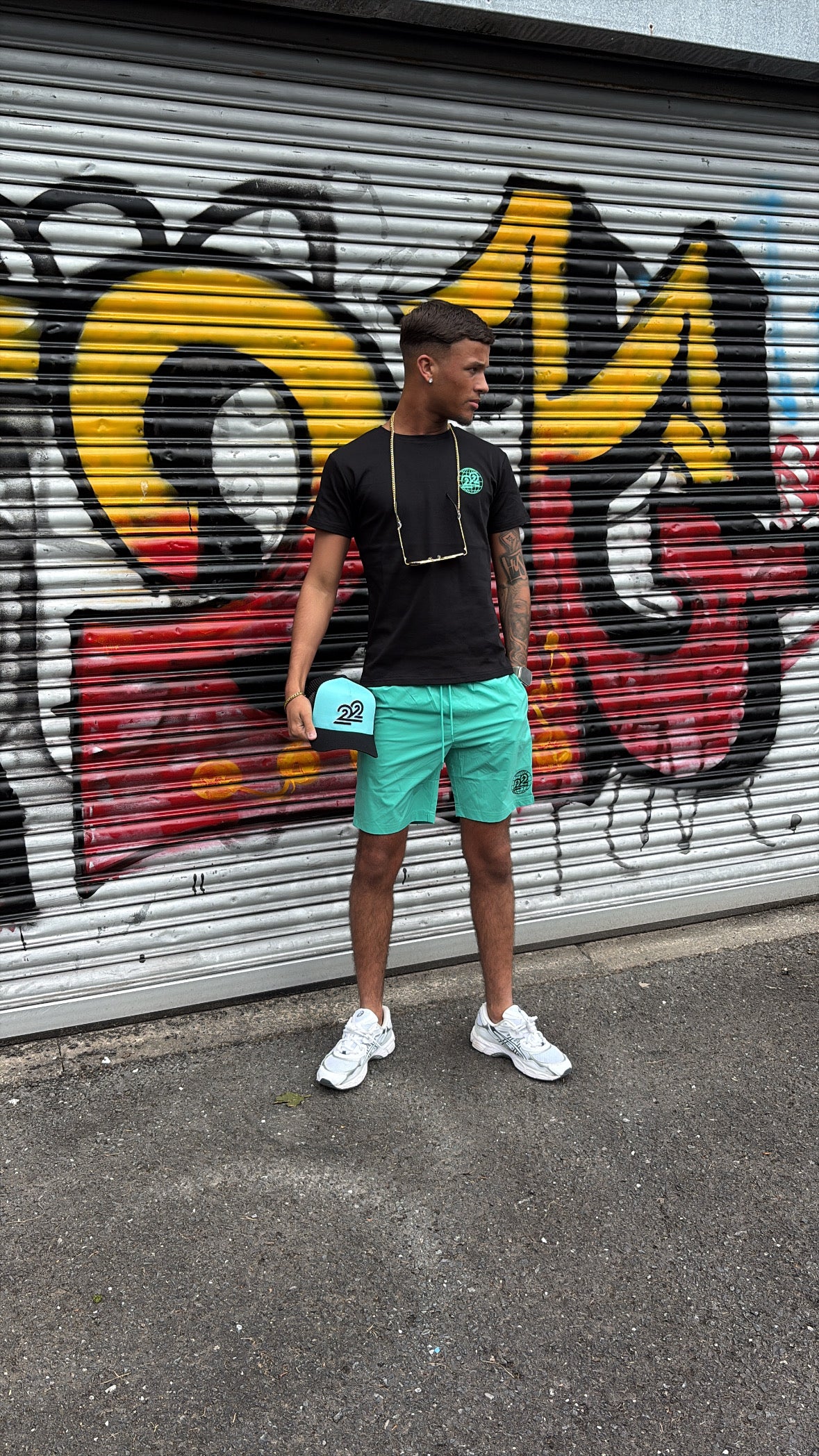 22Union swimshort set "Aqua/Black"