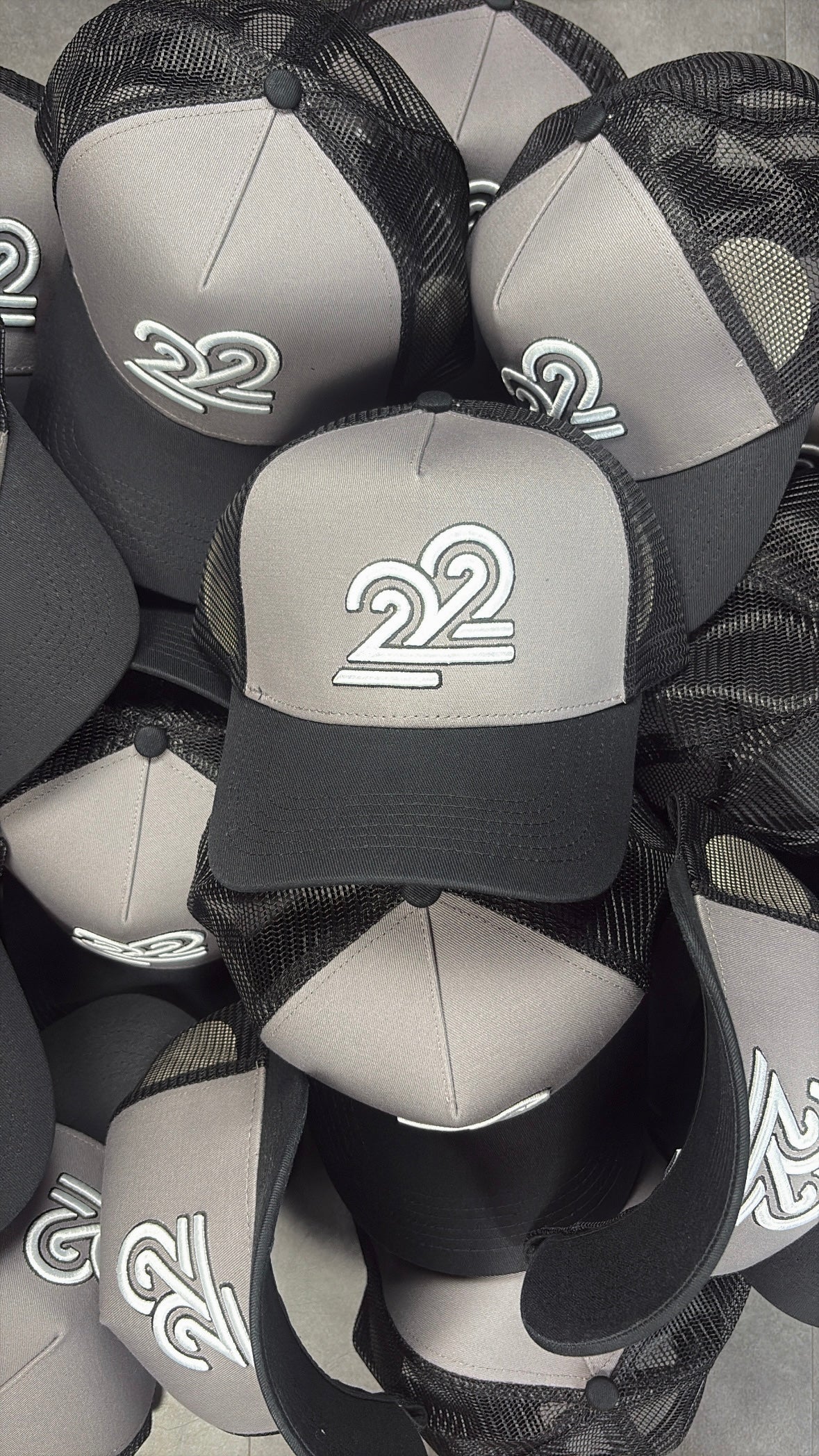 22Union cap "Moon Grey/Black" Restock