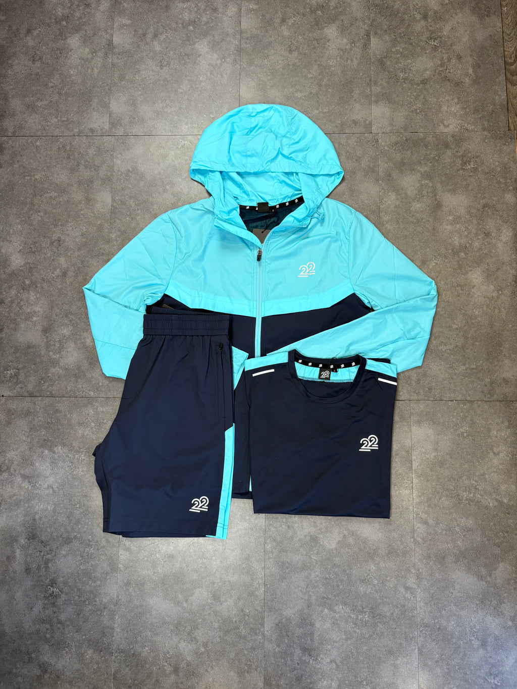 22Union rush short set artic blue/ Navy