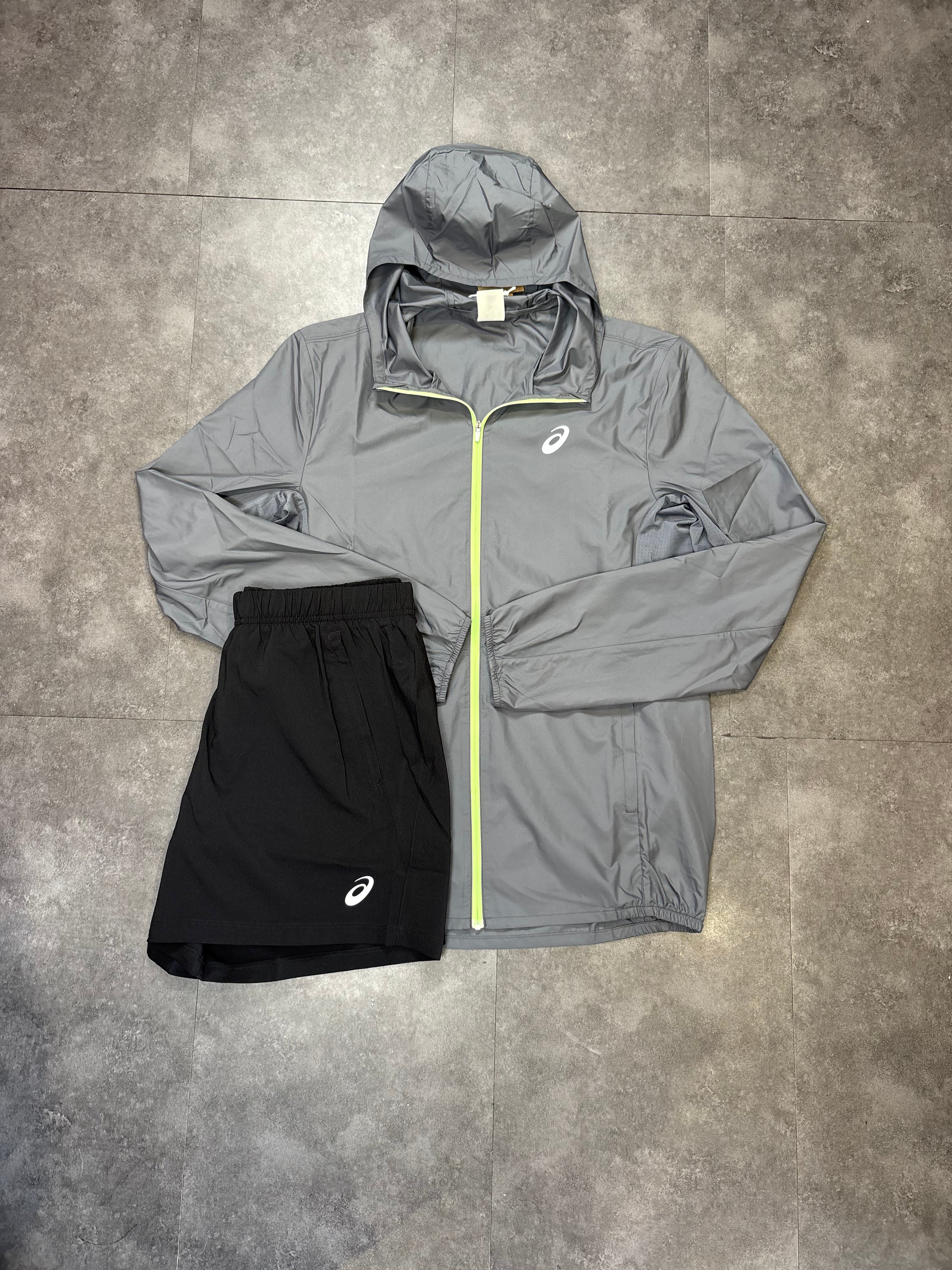 ASICS short set "neon/Grey"