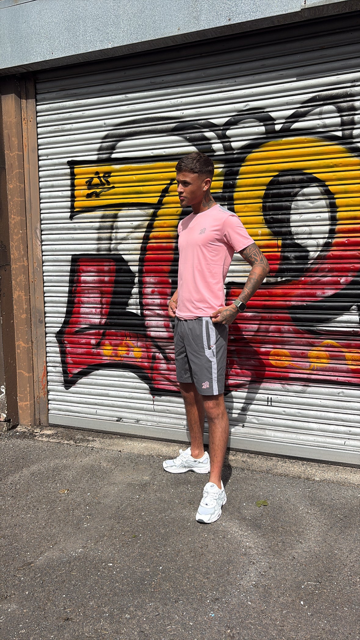 22Union Cuban short set "Pink Foam"