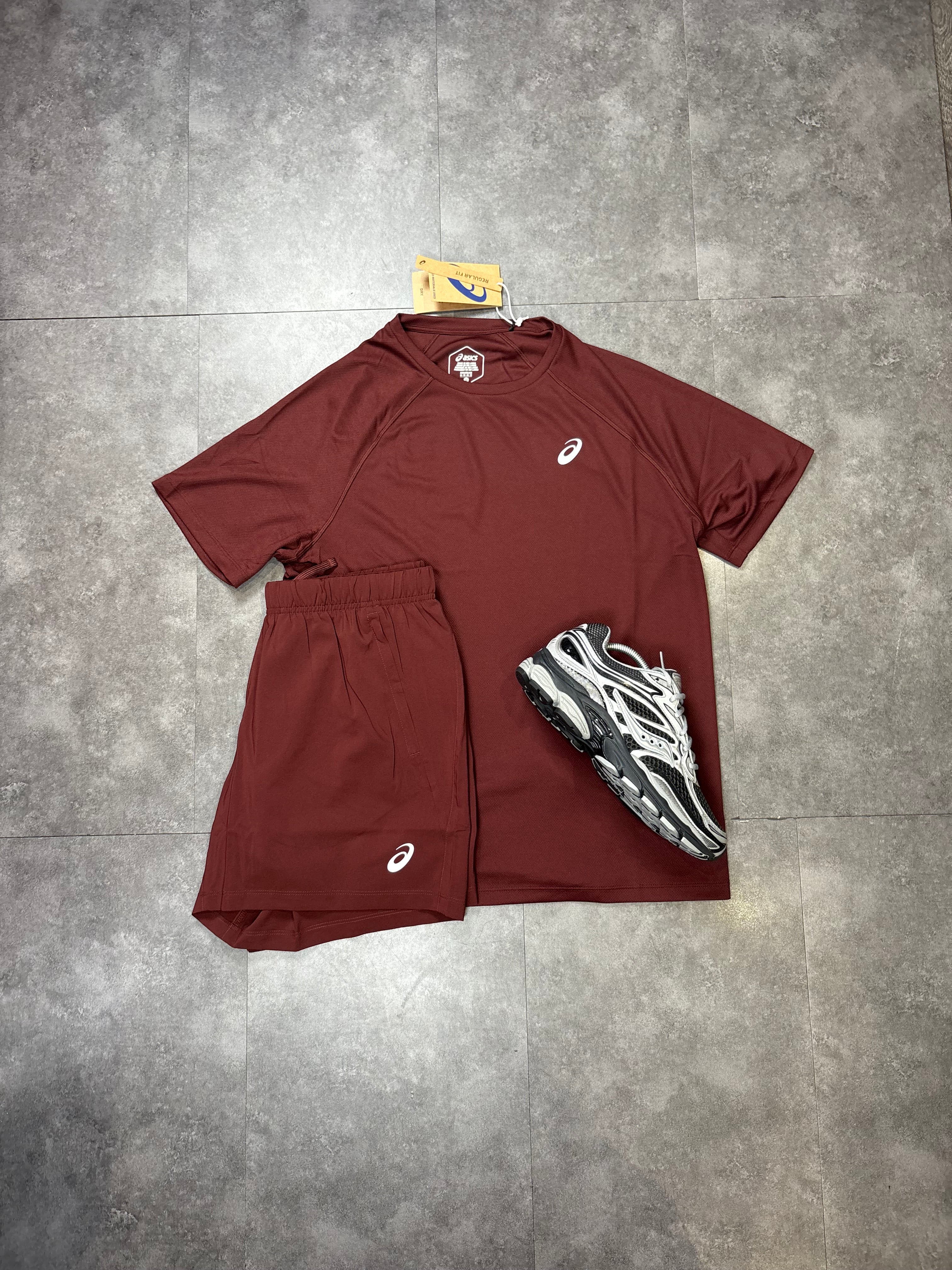 ASICS short set "Maroon"