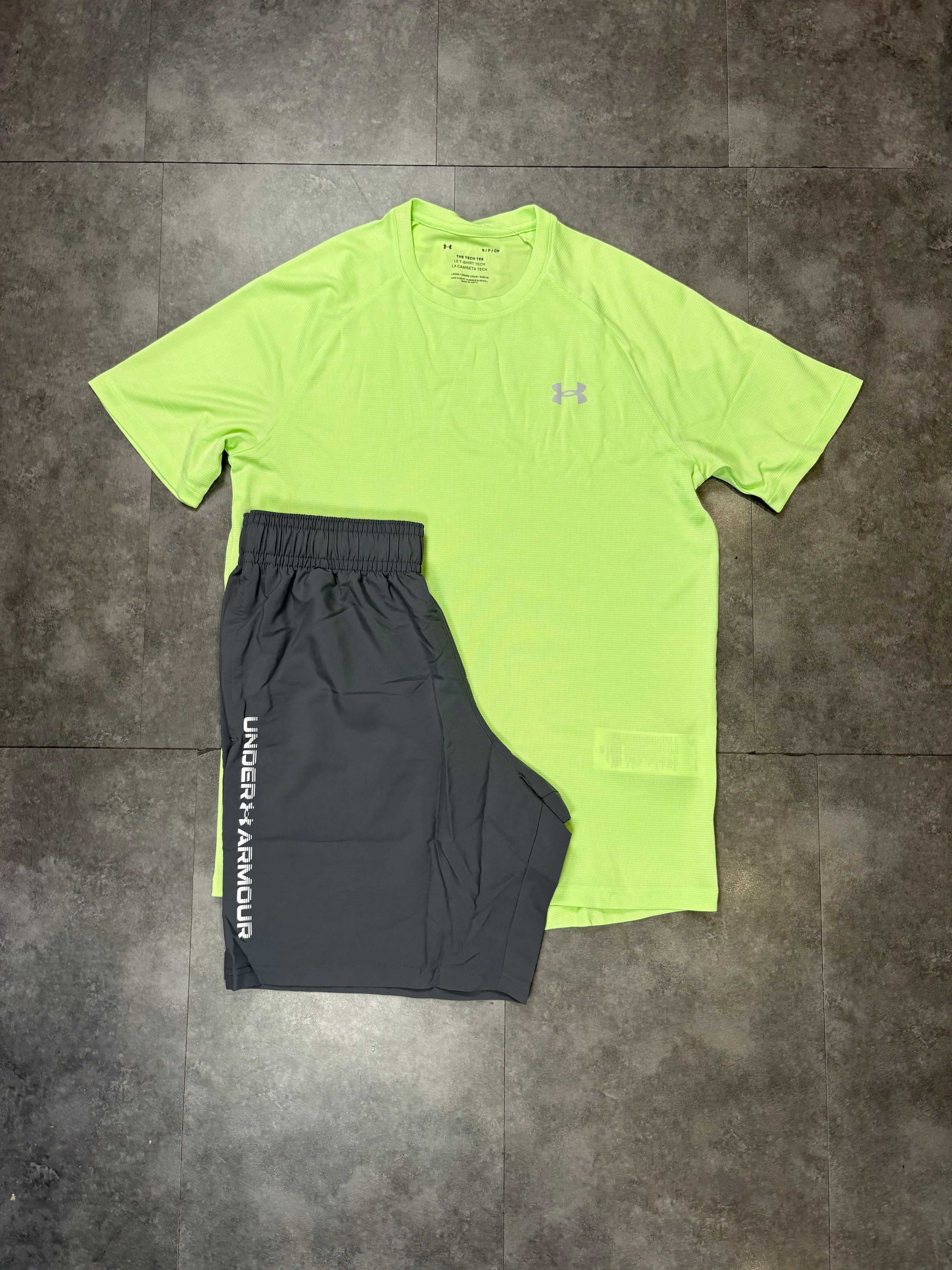 Under armour short set "volt/Grey"