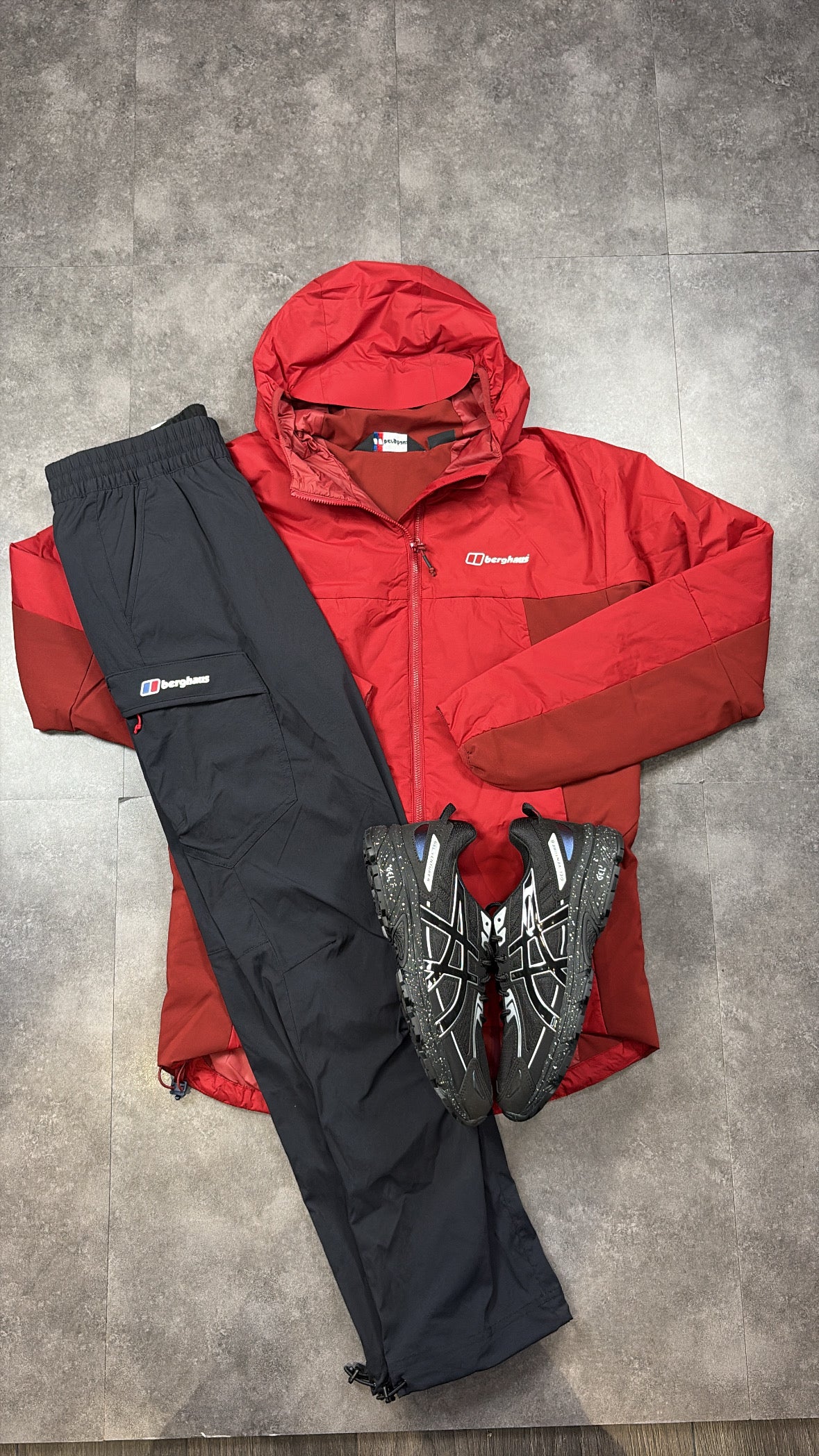 Mens burnt red berghaus hybrid set