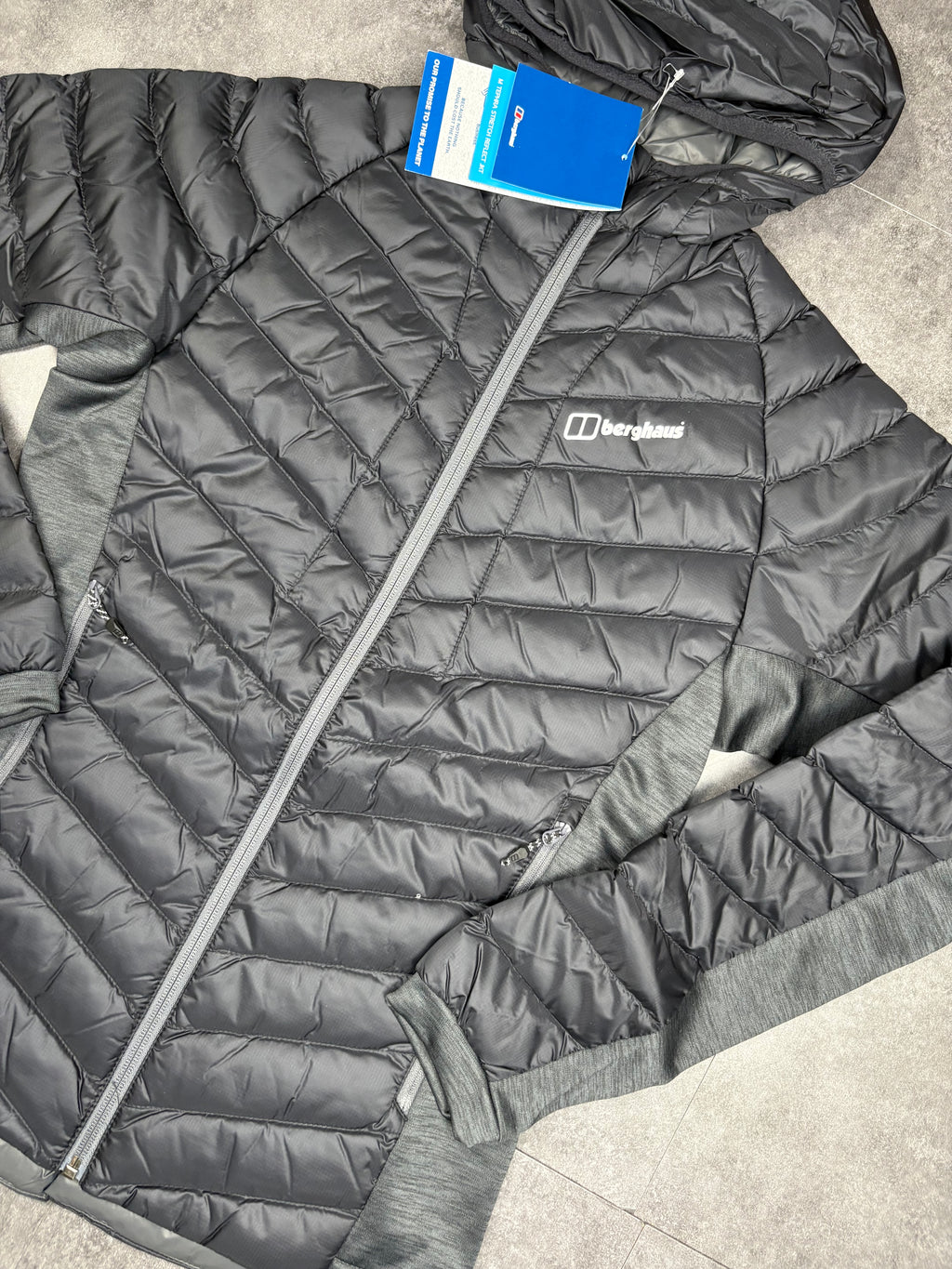 Mens black berghaus hybrid puffers