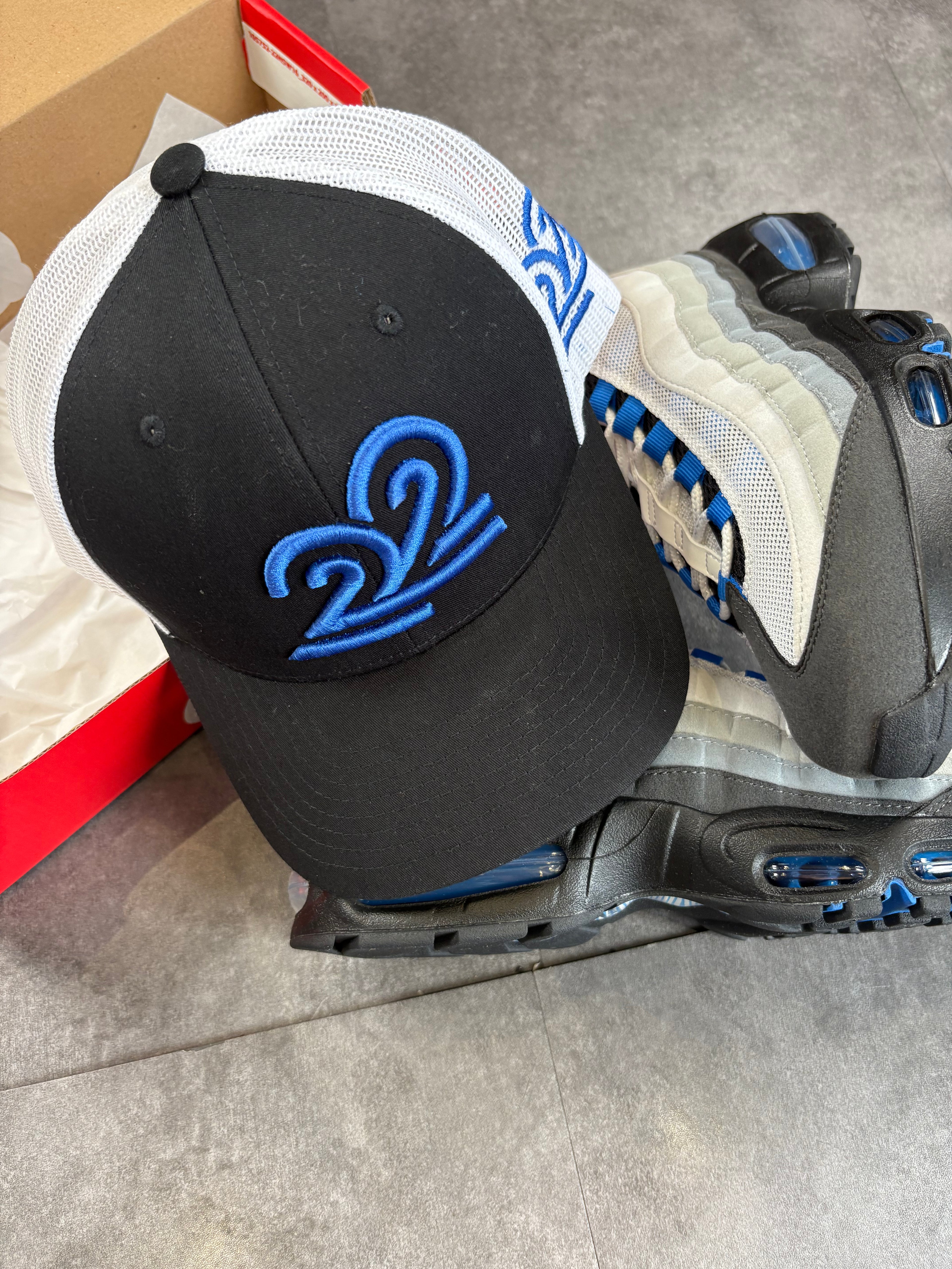 Royal blue trucker cap