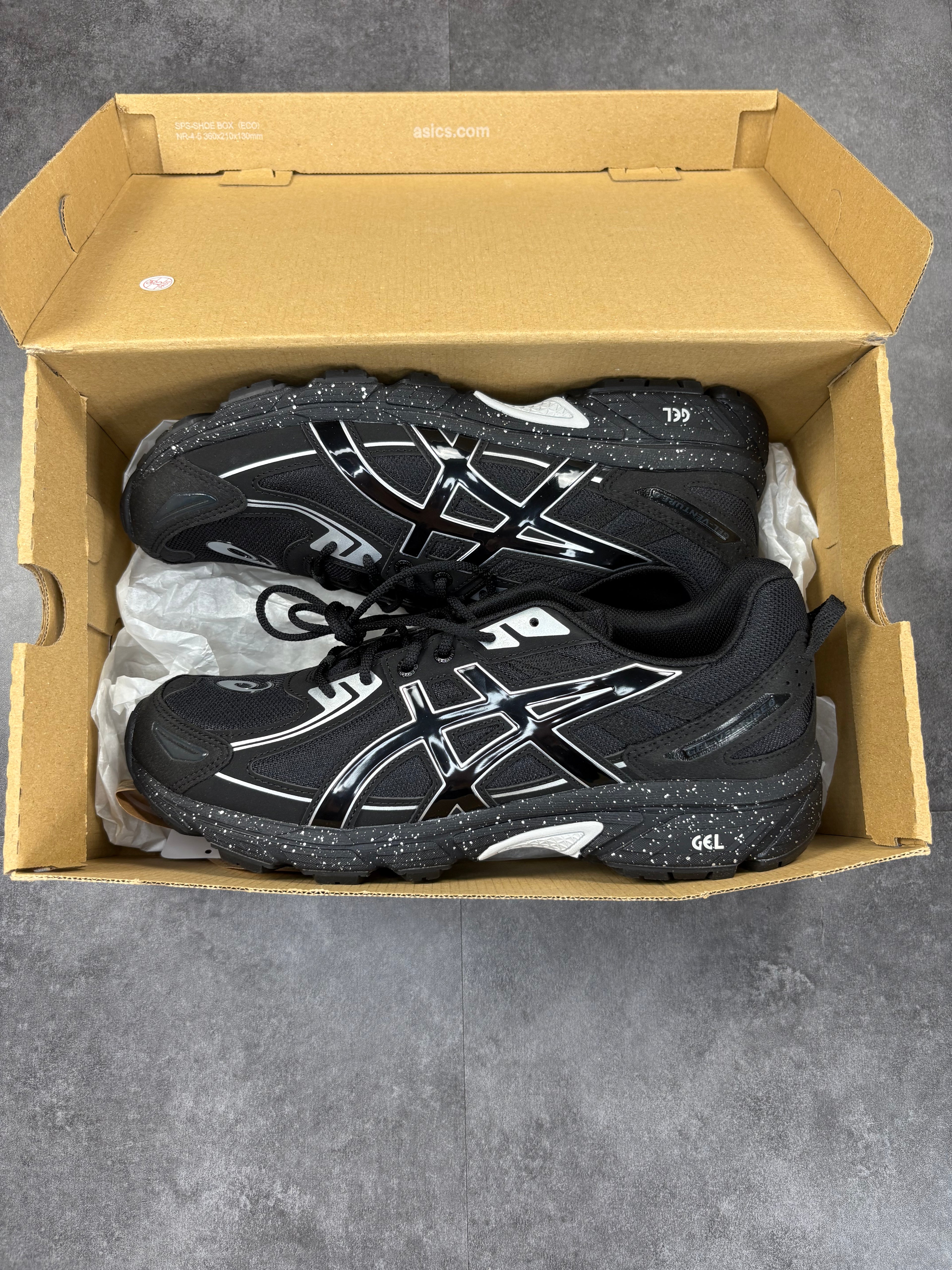 Black white pure silver asics